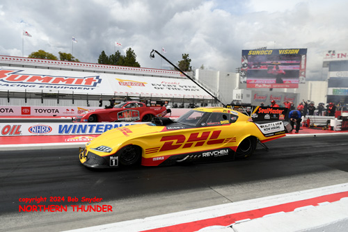 J.R. Todd (near lane) vs 
Matt Hagan (far lane)